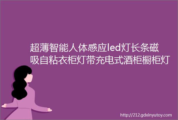 超薄智能人体感应led灯长条磁吸自粘衣柜灯带充电式酒柜橱柜灯条充电式侧发光柔光款橱柜灯感应衣柜灯三档