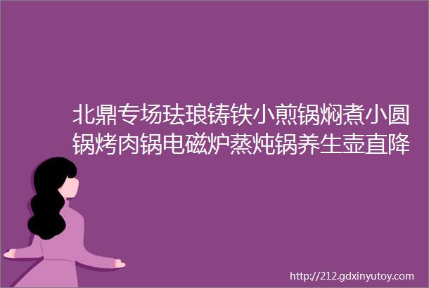 北鼎专场珐琅铸铁小煎锅焖煮小圆锅烤肉锅电磁炉蒸炖锅养生壶直降大几百千万别错过