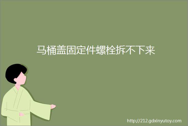 马桶盖固定件螺栓拆不下来