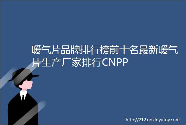 暖气片品牌排行榜前十名最新暖气片生产厂家排行CNPP