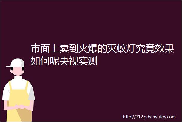 市面上卖到火爆的灭蚊灯究竟效果如何呢央视实测