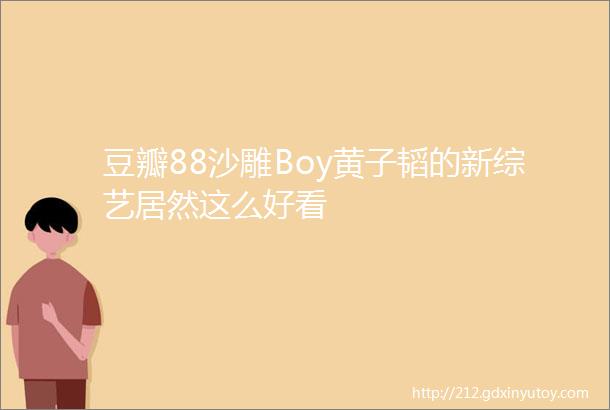 豆瓣88沙雕Boy黄子韬的新综艺居然这么好看