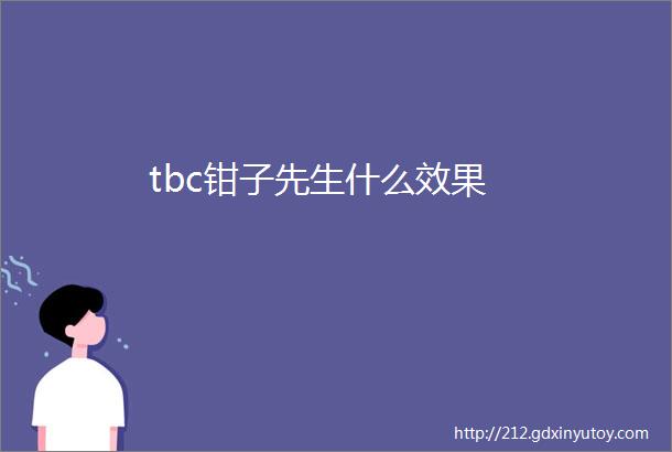 tbc钳子先生什么效果