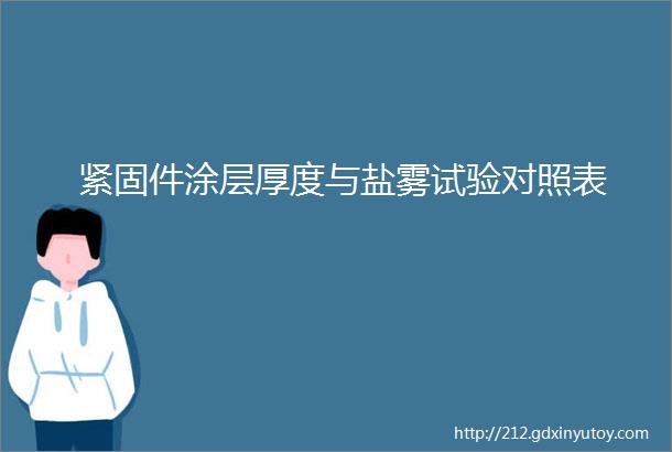 紧固件涂层厚度与盐雾试验对照表