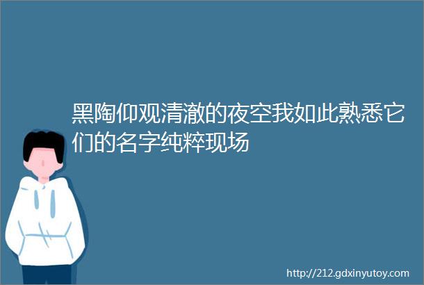 黑陶仰观清澈的夜空我如此熟悉它们的名字纯粹现场